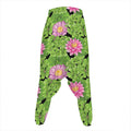 Cute Water Lily Pattern Print Hammer Pants
