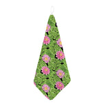 Cute Water Lily Pattern Print Hand Towel