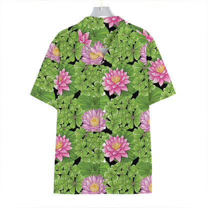 Cute Water Lily Pattern Print Hawaiian Shirt