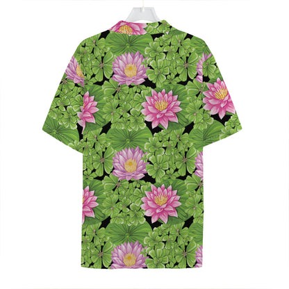 Cute Water Lily Pattern Print Hawaiian Shirt
