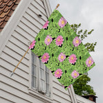 Cute Water Lily Pattern Print House Flag