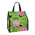 Cute Water Lily Pattern Print Insulated Lunch Tote