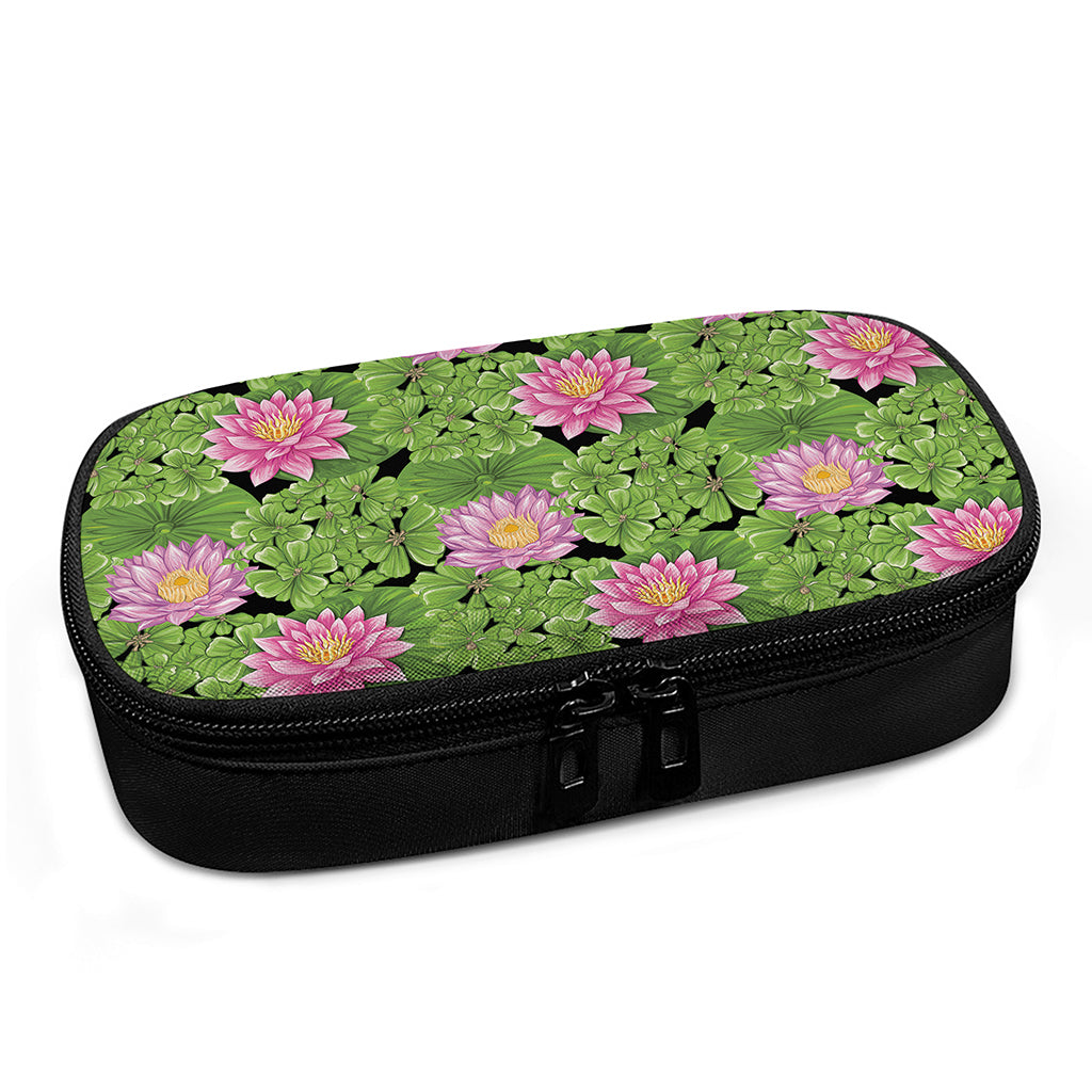 Cute Water Lily Pattern Print Insulin Cooler Travel Case