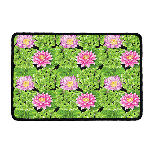 Cute Water Lily Pattern Print Kitchen Mat