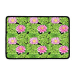 Cute Water Lily Pattern Print Kitchen Mat