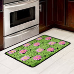 Cute Water Lily Pattern Print Kitchen Mat