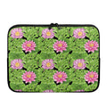 Cute Water Lily Pattern Print Laptop Sleeve