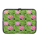 Cute Water Lily Pattern Print Laptop Sleeve