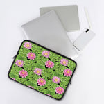 Cute Water Lily Pattern Print Laptop Sleeve