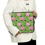 Cute Water Lily Pattern Print Laptop Sleeve