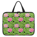 Cute Water Lily Pattern Print Laptop Sleeve With Handle