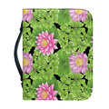 Cute Water Lily Pattern Print Leather Bible Cover