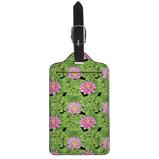 Cute Water Lily Pattern Print Luggage Tag