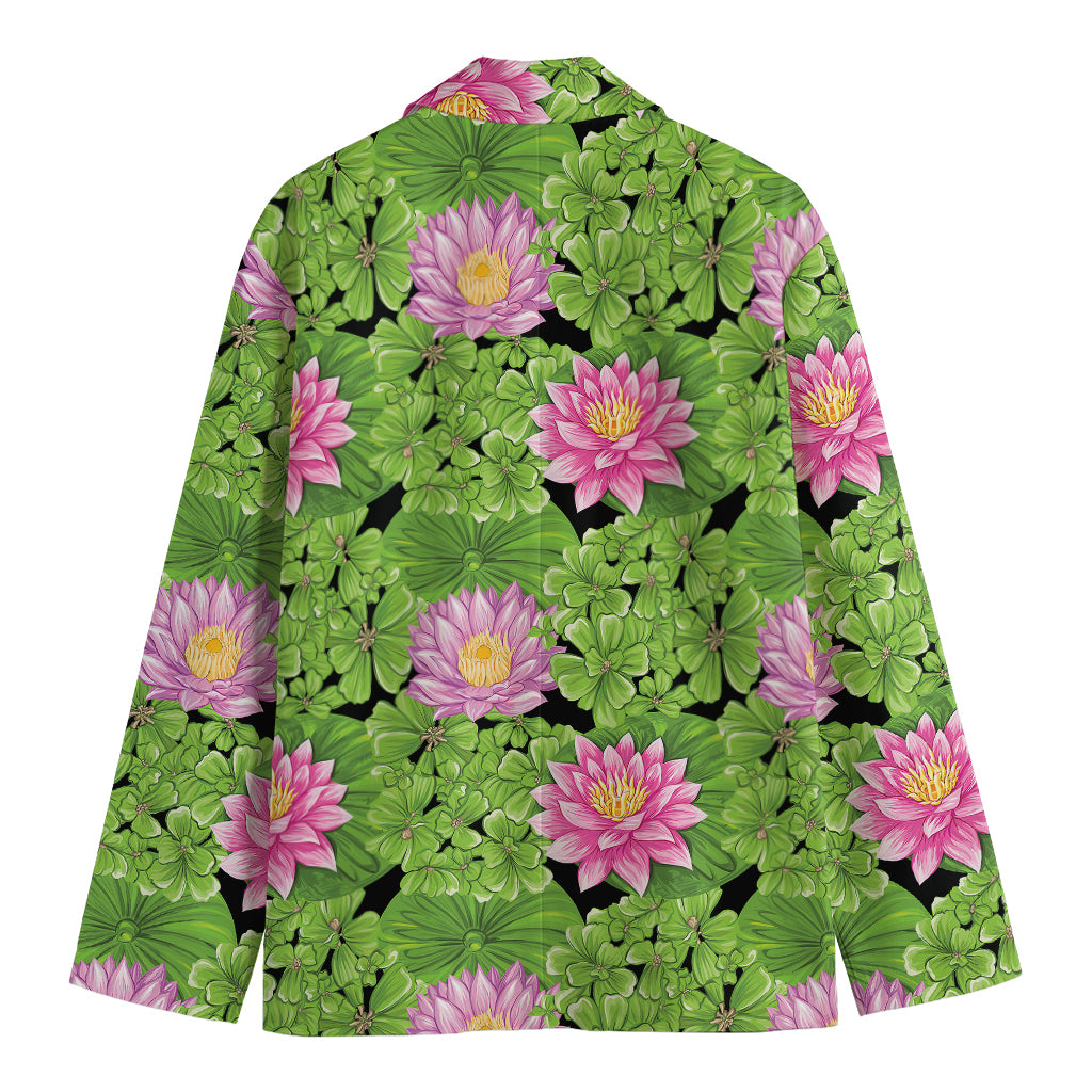 Cute Water Lily Pattern Print Men's Blazer