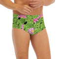 Cute Water Lily Pattern Print Men's Briefs
