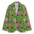Cute Water Lily Pattern Print Men's Cotton Blazer