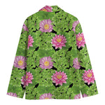 Cute Water Lily Pattern Print Men's Cotton Blazer