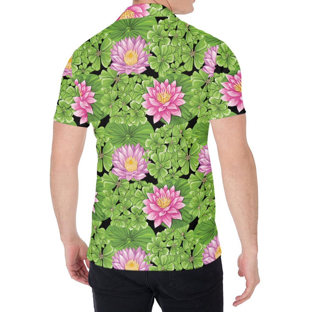 Cute Water Lily Pattern Print Men's Shirt