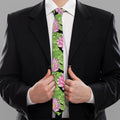 Cute Water Lily Pattern Print Necktie