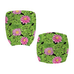 Cute Water Lily Pattern Print Office Chair Cover