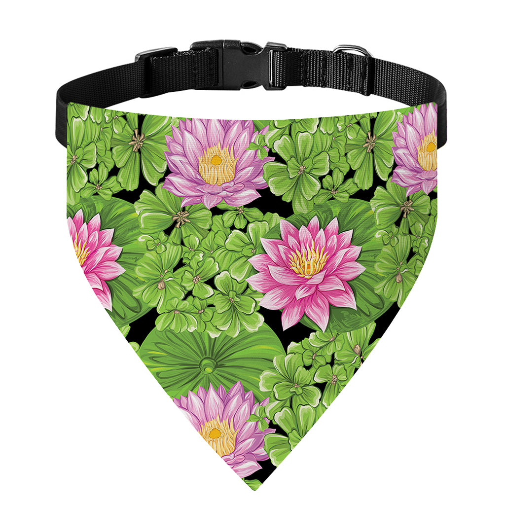Cute Water Lily Pattern Print Over The Collar Dog Bandana