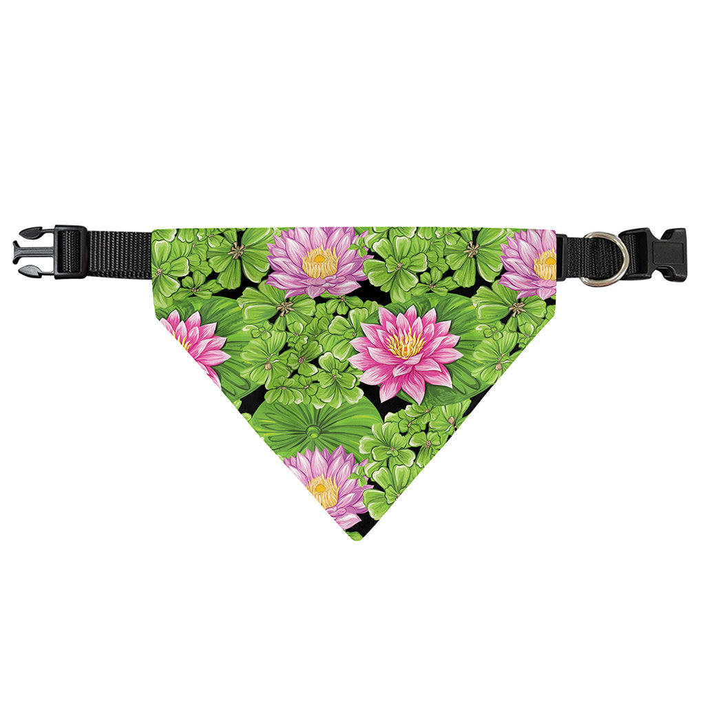 Cute Water Lily Pattern Print Over The Collar Dog Bandana