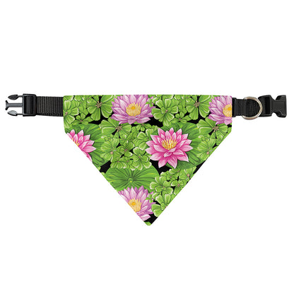 Cute Water Lily Pattern Print Over The Collar Dog Bandana