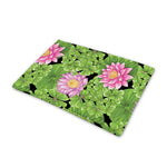 Cute Water Lily Pattern Print Pet Cooling Mat Cover