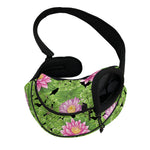 Cute Water Lily Pattern Print Pet Sling Carrier
