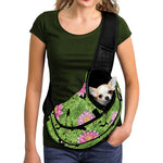Cute Water Lily Pattern Print Pet Sling Carrier