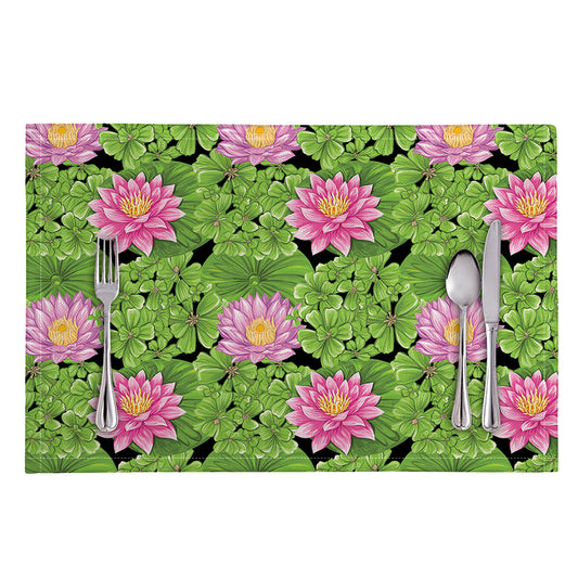 Cute Water Lily Pattern Print Placemat