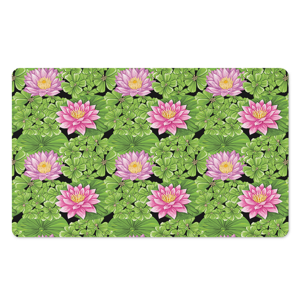 Cute Water Lily Pattern Print Polyester Doormat
