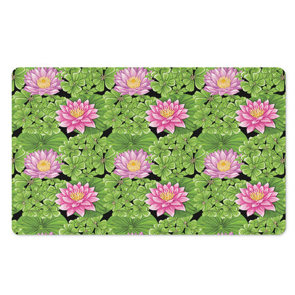 Cute Water Lily Pattern Print Polyester Doormat
