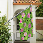 Cute Water Lily Pattern Print Polyester Flag