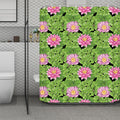 Cute Water Lily Pattern Print Polyester Shower Curtain