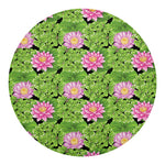 Cute Water Lily Pattern Print Round Blanket