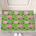 Cute Water Lily Pattern Print Rubber Doormat