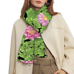 Cute Water Lily Pattern Print Scarf