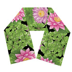 Cute Water Lily Pattern Print Scarf