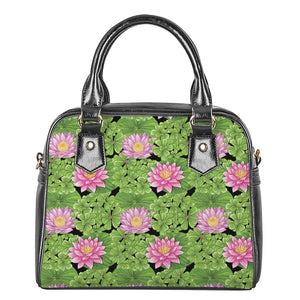 Cute Water Lily Pattern Print Shoulder Handbag