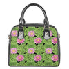 Cute Water Lily Pattern Print Shoulder Handbag