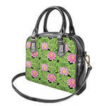 Cute Water Lily Pattern Print Shoulder Handbag