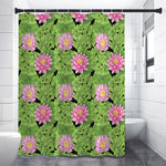 Cute Water Lily Pattern Print Shower Curtain