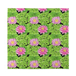 Cute Water Lily Pattern Print Silk Bandana