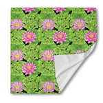 Cute Water Lily Pattern Print Silk Bandana