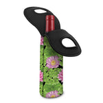 Cute Water Lily Pattern Print Single Neoprene Wine Tote