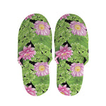 Cute Water Lily Pattern Print Slippers