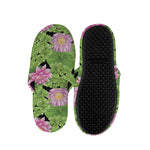 Cute Water Lily Pattern Print Slippers