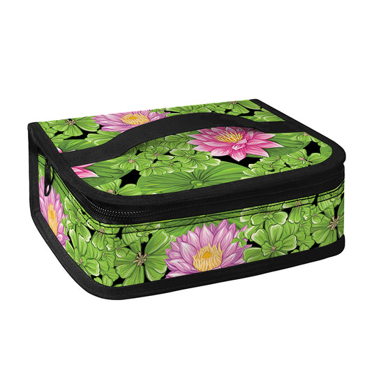 Cute Water Lily Pattern Print Small Lunch Bag