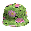 Cute Water Lily Pattern Print Snapback Cap